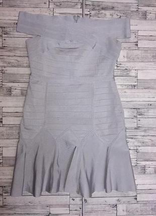 Сіре бандажну сукні з воланами4 фото