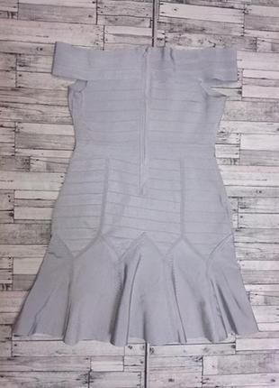 Сіре бандажну сукні з воланами7 фото