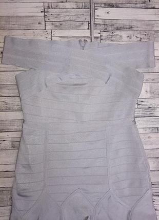 Сіре бандажну сукні з воланами5 фото
