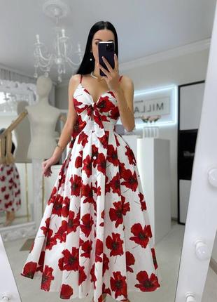 Сукня бавовна квітковий принт1 фото