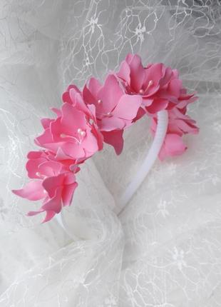 Віночок з рожевими квітами1 фото