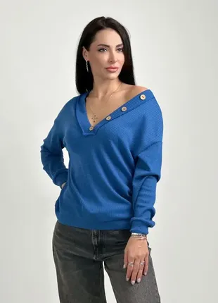 Женский пуловер с пуговицами "pearl" код: 42171 фото