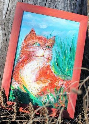 "сонячний кіт" / "сонячний кіт" полотно, олія1 фото