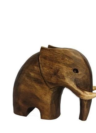 Статуетка слоника 9 см.,  оригінальний подарунок, слон абстракція, слон з дерева1 фото