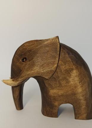 Статуетка слоника 9 см.,  оригінальний подарунок, слон абстракція, слон з дерева5 фото