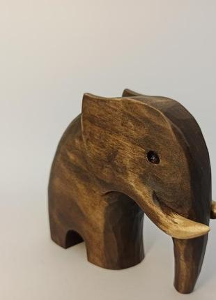 Статуетка слоника 9 см.,  оригінальний подарунок, слон абстракція, слон з дерева4 фото