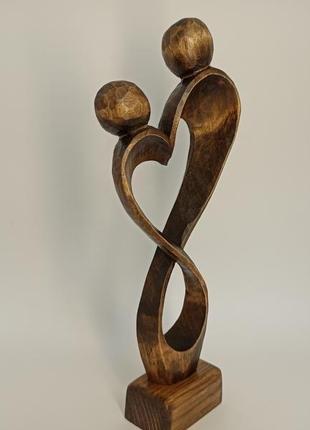 Скульптура жінки з чоловіком, статуетка з дерева, сувеніри з дерева, подарунок коханій...