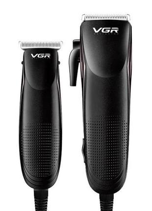 Машинка для стрижки волосся зі знімними насадками vgr v-023 black3 фото
