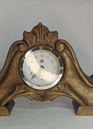 Різьблений камінний годинник, годинник з дерева, унікальний настільний годинник2 фото