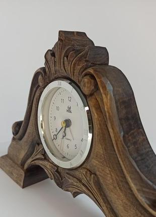 Різьблений камінний годинник, годинник з дерева, унікальний настільний годинник6 фото