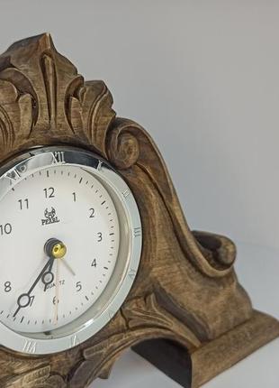 Різьблений камінний годинник, годинник з дерева, унікальний настільний годинник9 фото