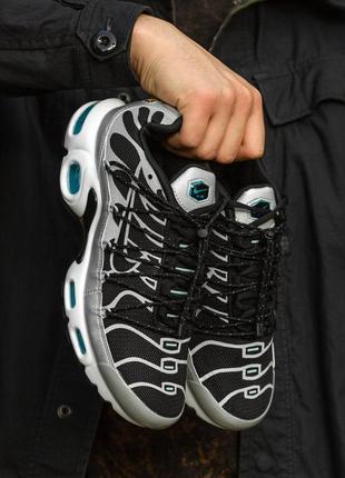 Чоловічі кросівки nike air max tn plus lace toggle black grey1 фото