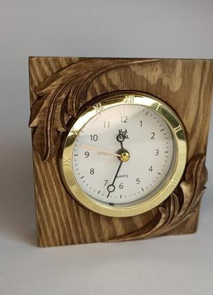 Дерев'яний годинник ручної роботи, годинник офісного столу, дерев'яний годинник, настольний5 фото