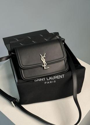 Сумка клатч premium saint laurent solferino large black/silver