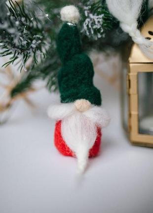 Валяні іграшки на ялинку,скандинавські гноми із шерсті мериноса, подарунок на новий рік і різдво4 фото