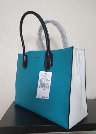 Сумка шкіряна michael kors mercer large color-block leather tote6 фото