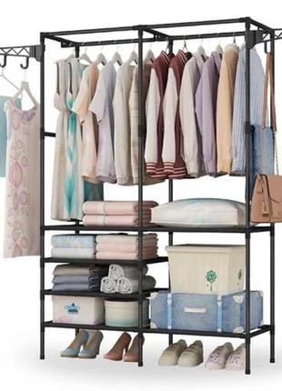 Вішалка стійка для одягу (160x112x46см) simple coat rack doubl...