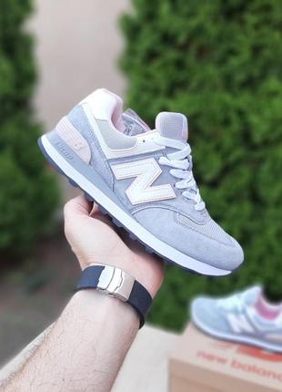 👟 кроссовки new balance 574 серые с пудрой / наложка bs👟4 фото