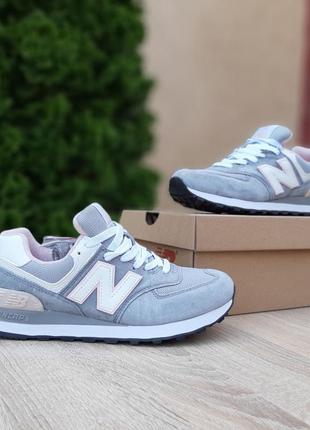 👟 кроссовки new balance 574 серые с пудрой / наложка bs👟6 фото