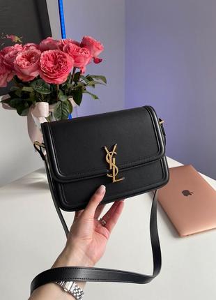 Сумка клатч premium saint laurent solferino large black/gold1 фото