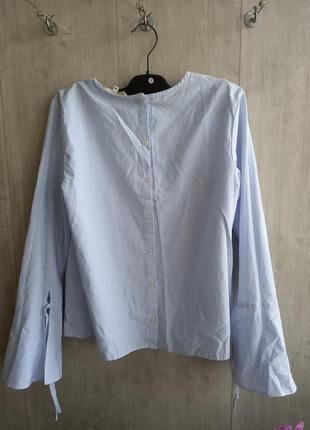 Блузка в полоску с широкими рукавами3 фото