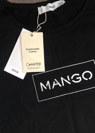 Женская футболка mango с лого оригинал5 фото