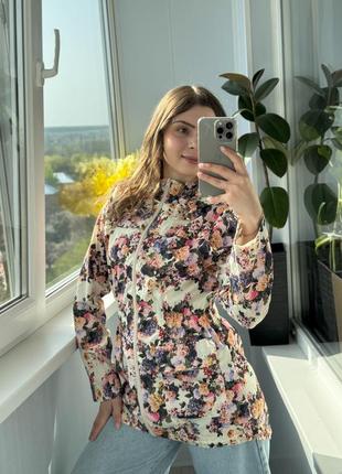 Удлиненная ветровка в цветочный принт 1+1=3