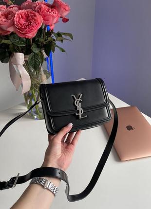 Сумка клатч premium saint laurent solferino black/silver