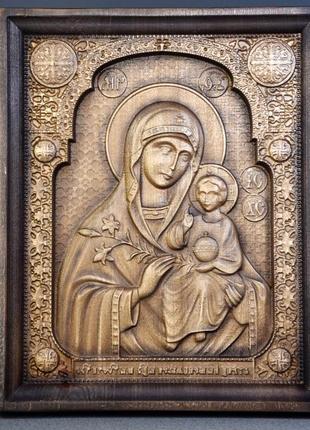 Икона божьей матери деревянная резная