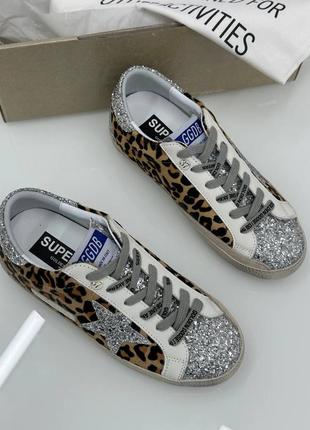 Кеды женские golden goose с леопардовым принтом новинка5 фото