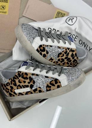 Кеды женские golden goose с леопардовым принтом новинка4 фото