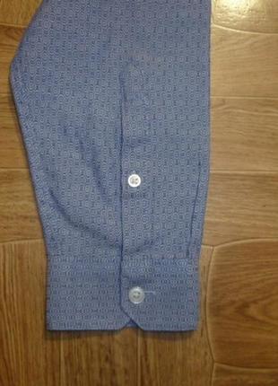 Брендовая мужская рубашка topman плотная серая с узором с длинным рукавом3 фото