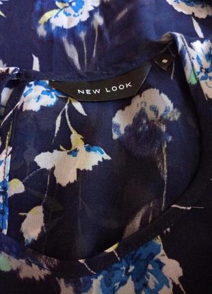 Красивая шифоновая блузка в цветы new look.3 фото
