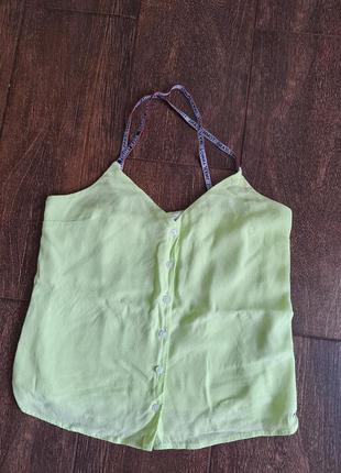 Красивая салатовая майка tommy hilfiger, размер м.
