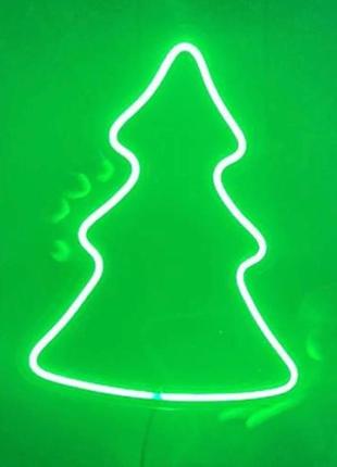 Світильник з гнучкого неону - новорічна ялинка. неонова вивіска. неоновий світильник.2 фото