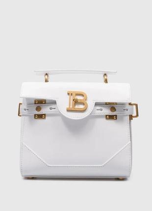 Жіноча сумка balmain white біла бельман сумочка9 фото