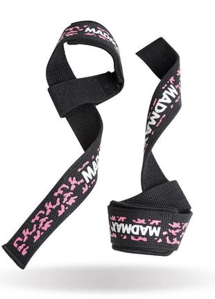 Лямки для тяги madmax camo power wrist straps camo/pink2 фото