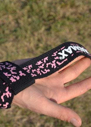 Лямки для тяги madmax camo power wrist straps camo/pink6 фото