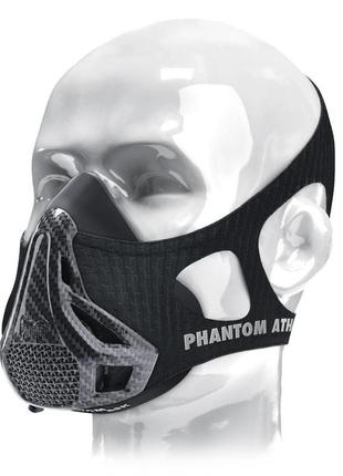 Маска для тренування дихання phantom training mask carbon m