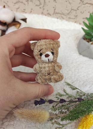 Маленький плюшевий ведмедик в долоньку. міні іграшка. кишеньковий друг милий ведмедик. подарунок2 фото