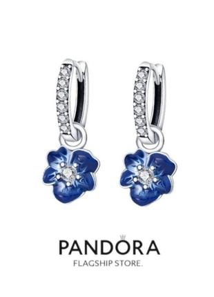 Сережки  фіалка срібло silver_pandora original