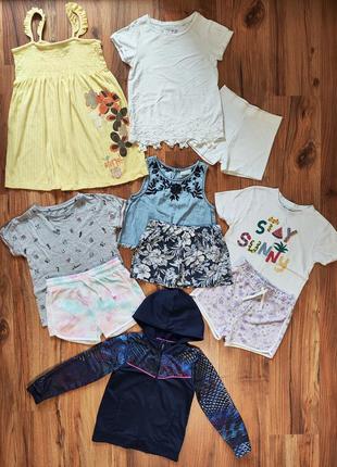 Пакет одежды на девочку 6-7 лет 116-122 см футболки шорты сарафан кофта1 фото