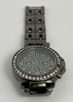 Годинник жіночий softech diamante dial gun black&amp;silver watch8 фото
