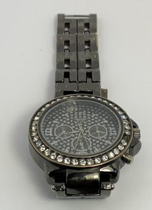 Годинник жіночий softech diamante dial gun black&amp;silver watch3 фото