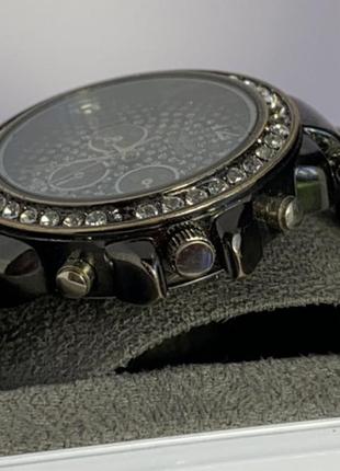 Годинник жіночий softech diamante dial gun black&amp;silver watch7 фото