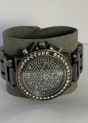 Годинник жіночий softech diamante dial gun black&amp;silver watch2 фото
