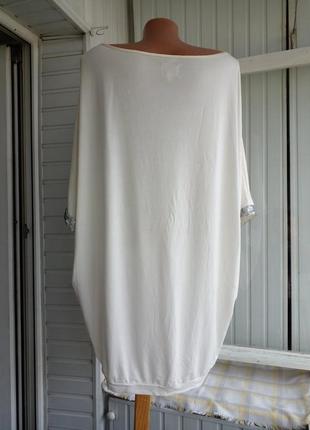 Трикотажная блуза туника с шелковой вставкой оверсайз большого размера батал5 фото
