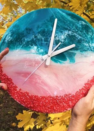 Coral island resin art настінні годинники купити україна корпоративний подарунок