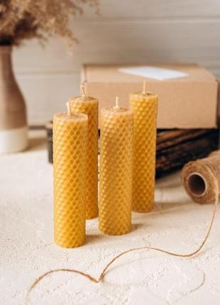 Подарочный набор свечей из натуральное вощины. медовые свечи2 фото