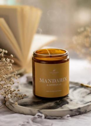 Ароматизированная соевая свеча "mandarin & opoponax"4 фото